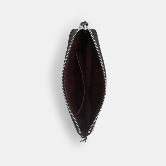 Corner Zip Wristlet In Signature Leather With Heart Charm - Picture 2 of 2